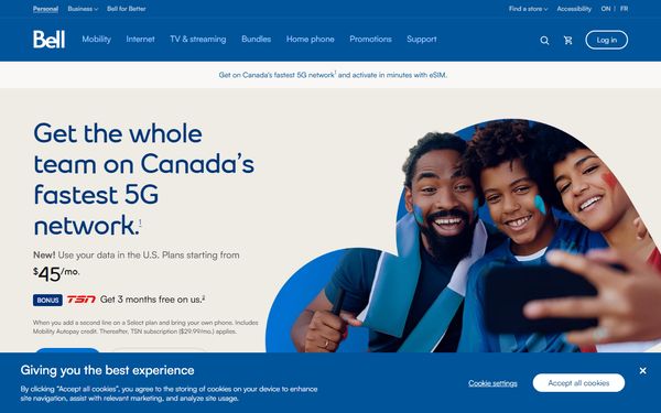 Homepage screenshot of New Brunswick Telephone Ltd