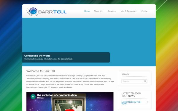 Homepage screenshot of Barr Tell USA