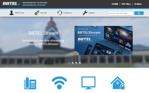 Homepage screenshot of Brandenburg Telecom