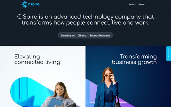Homepage screenshot of Cellular South Inc