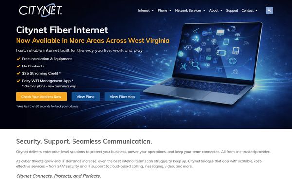 Homepage screenshot of Citynet Pennsylvania LLC - PA