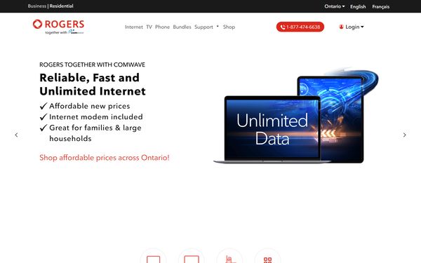 Homepage screenshot of COMWAVE NETWORKS