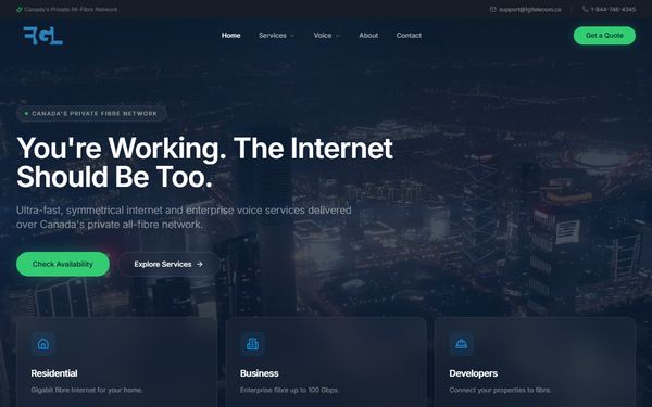 Homepage screenshot of FGTEL