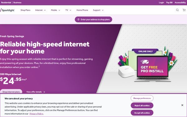 Homepage screenshot of Fidelity Telephone LLC