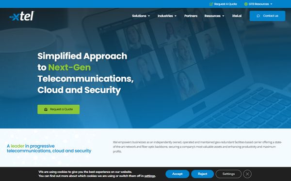 Homepage screenshot of VDL Inc dba Global Telecom Brokers - MD