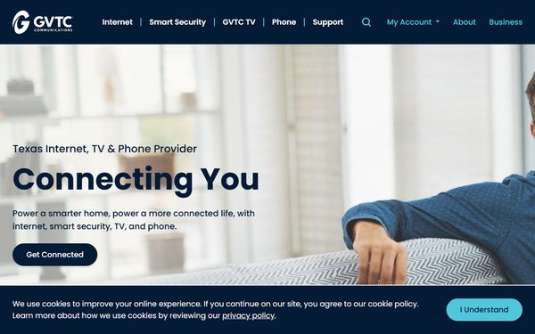 Homepage screenshot of Guadalupe Valley Telephone Cooperative Inc