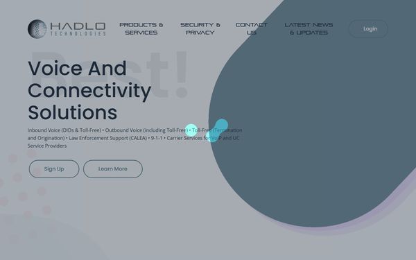 Homepage screenshot of Hadlo Technologies LLC