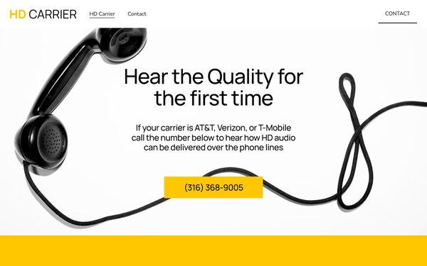 Homepage screenshot of HD Carrier