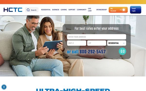 Homepage screenshot of Hill Country Telephone Cooperative Inc