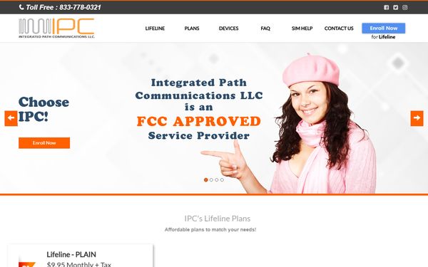 Homepage screenshot of Integrated Path Communications LLC - NY