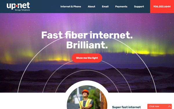 Homepage screenshot of Peninsula Fiber Network LLC - MI