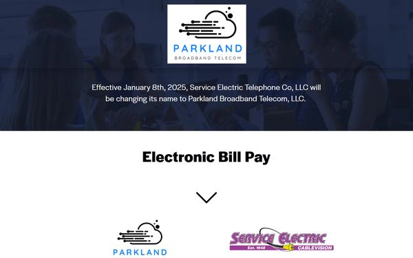 Homepage screenshot of Service Electric Telephone Company LLC