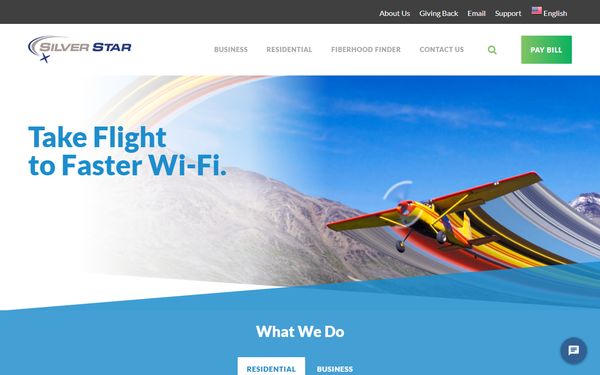 Homepage screenshot of Silver Star Communications