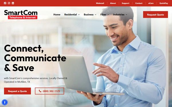 Homepage screenshot of Smartcom