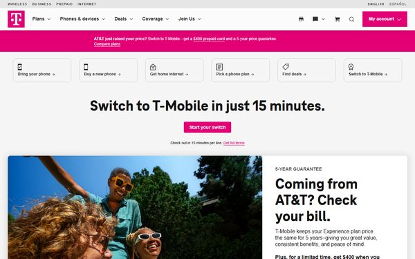 Homepage screenshot of Powertel Memphis Licenses Inc