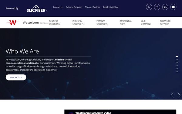 Homepage screenshot of Westelcom