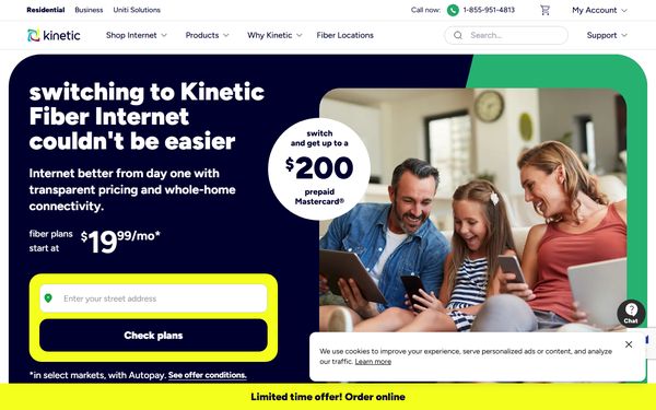 Homepage screenshot of Windstream D&E Inc