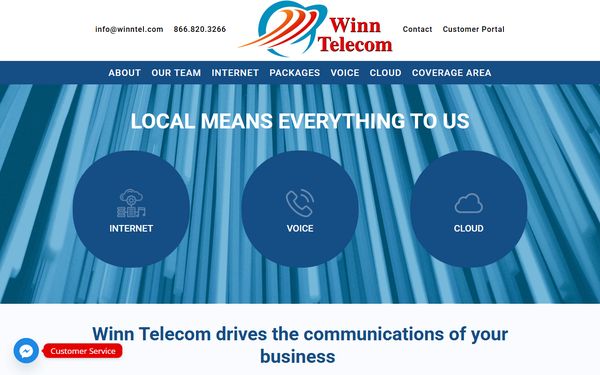 Homepage screenshot of Winn Telephone Company
